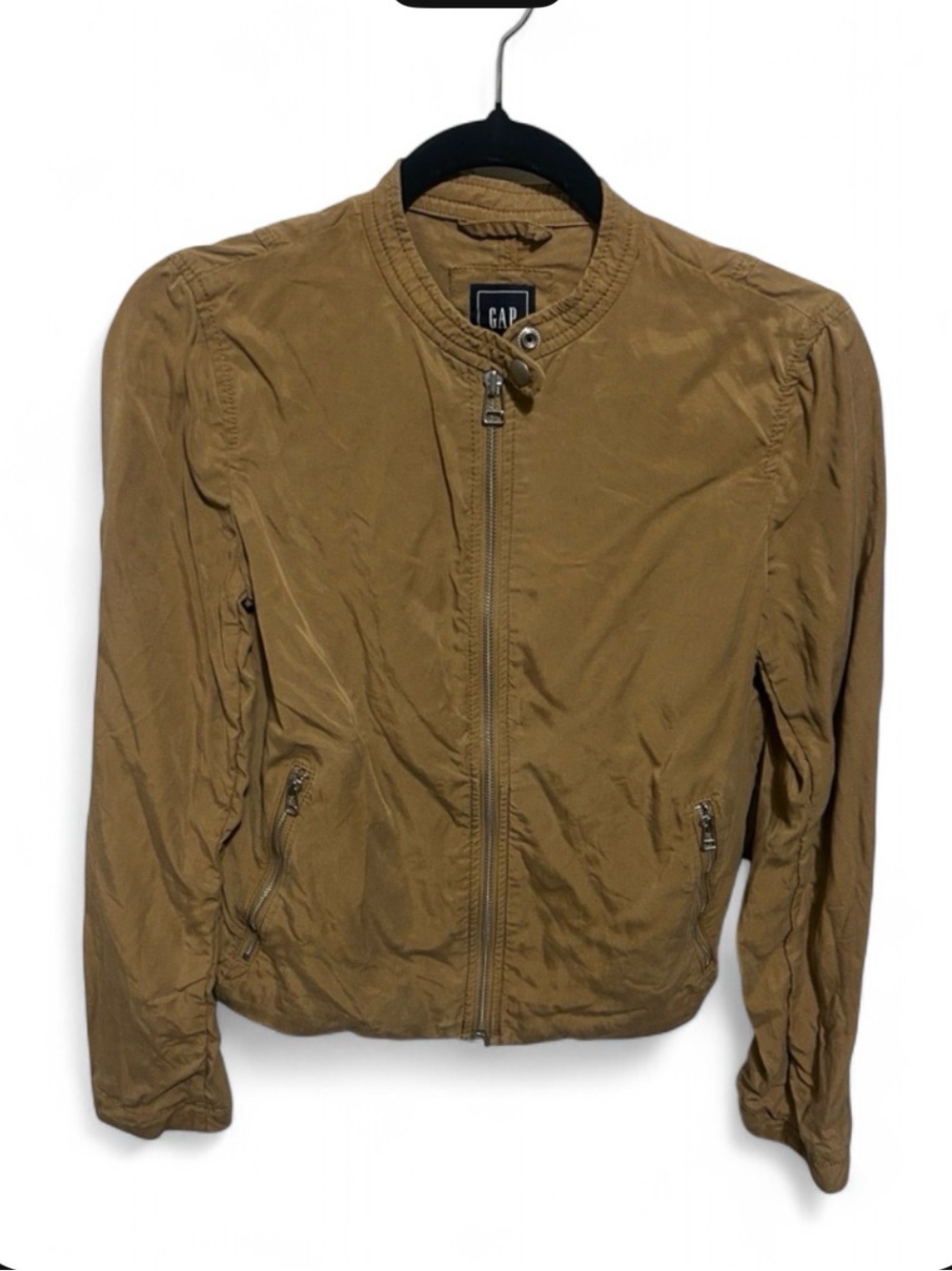 GAP Casual Zip-Front Jacket - Small - Olive